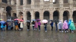 Colosseum, queue for tickets in rain